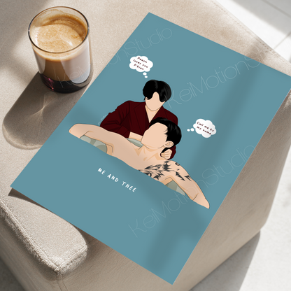 Me and Thee - BL Fanart Print | PondPhuwin x TheePeach | Thai bl merch