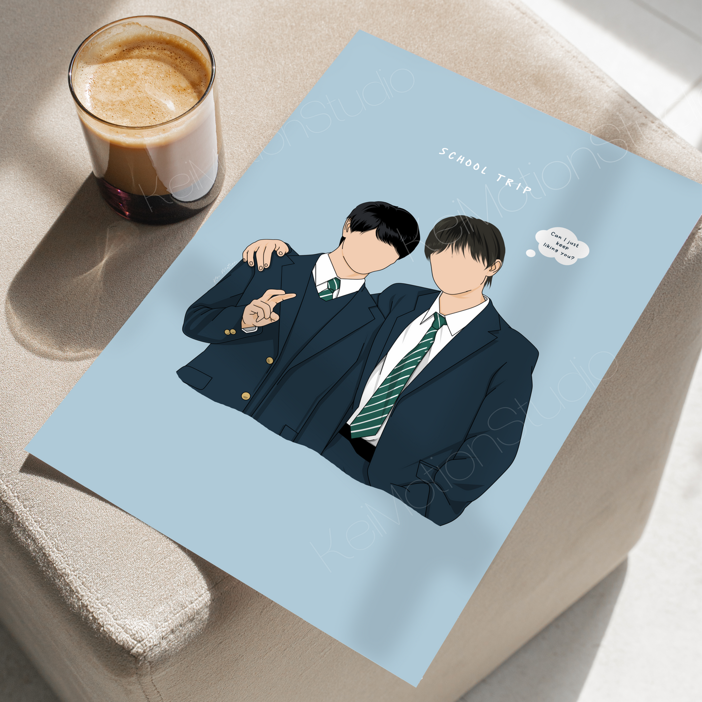 School Trip - BL Fanart Print | Watarai Hioki | Japanese bl merch