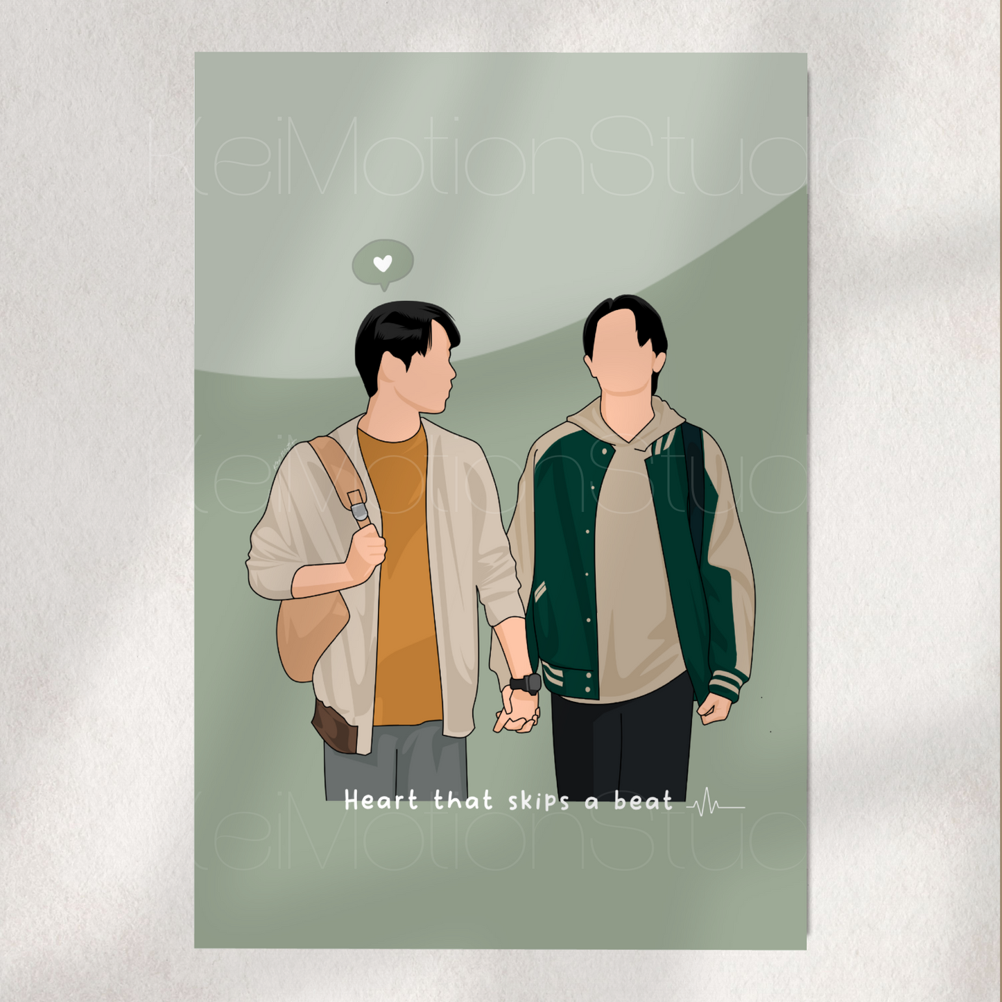 ThamePo: Heart that skips a beat - BL Fanart Print | WilliamEst x ThamePo | Thai bl merch