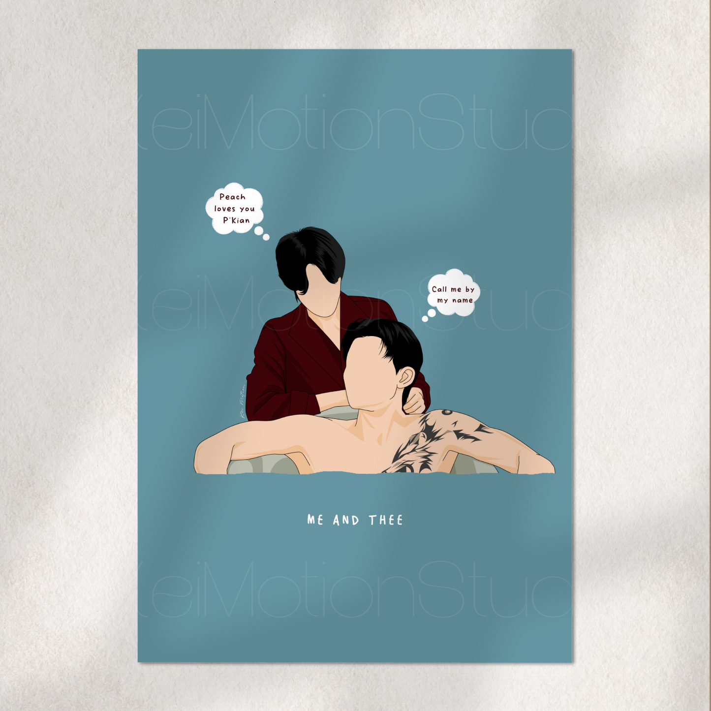 Me and Thee - BL Fanart Print | PondPhuwin x TheePeach | Thai bl merch