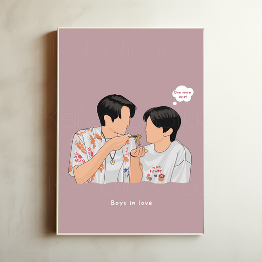 Boys in love - BL Fanart Print | KimMon x ChokunAston  | Thai bl merch