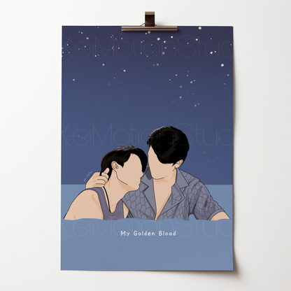 My Golden Blood - BL Fanart Print | Joss Gawin x Mark Tong | Thai bl merch